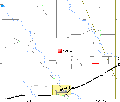 Lawler, IA (52154) map