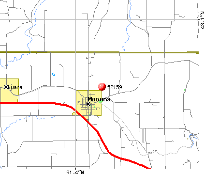 Monona, IA (52159) map