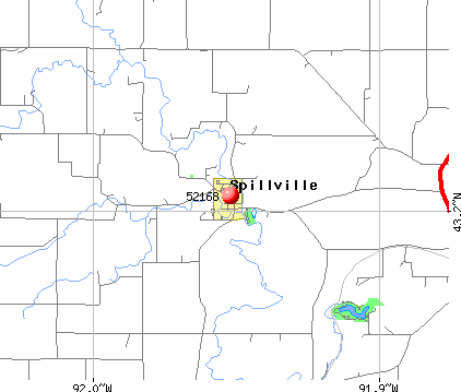 Spillville, IA (52168) map