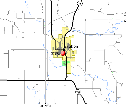 Waukon, IA (52172) map
