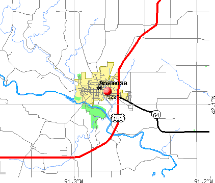 Anamosa, IA (52205) map