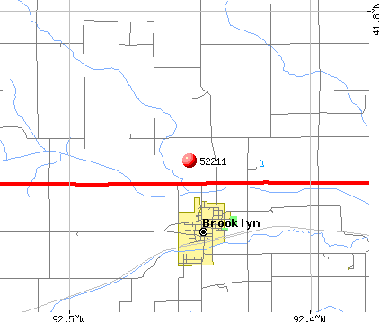 Brooklyn, IA (52211) map