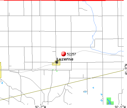 Luzerne, IA (52257) map