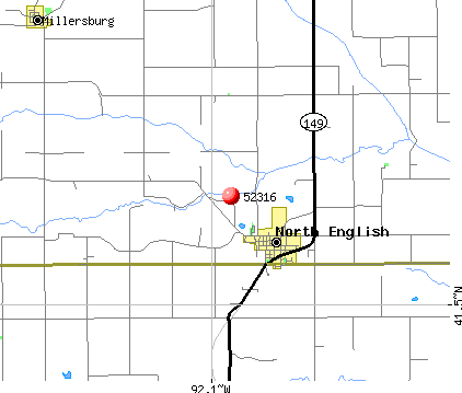 North English, IA (52316) map