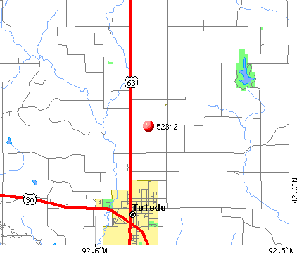 Toledo, IA (52342) map