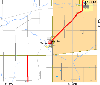 Walford, IA (52351) map