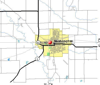 Washington, IA (52353) map