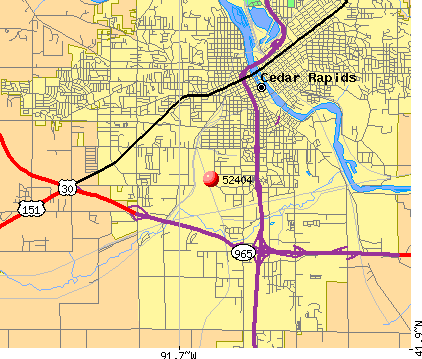 map of iowa city to cedar rapids airport