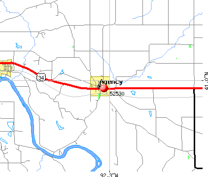 Agency, IA (52530) map