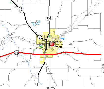 Albia, IA (52531) map