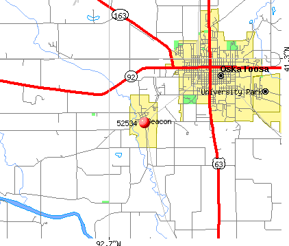 Beacon, IA (52534) map