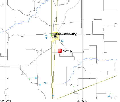 Blakesburg, IA (52536) map