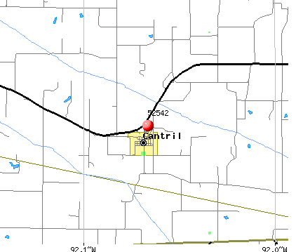 Cantril, IA (52542) map