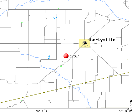 Libertyville, IA (52567) map