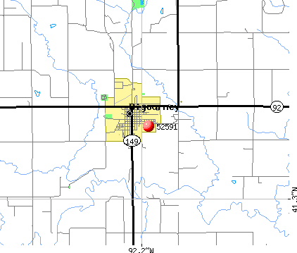 Sigourney, IA (52591) map