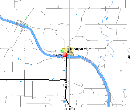 Bonaparte, IA (52620) map