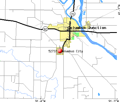 Columbus City, IA (52737) map