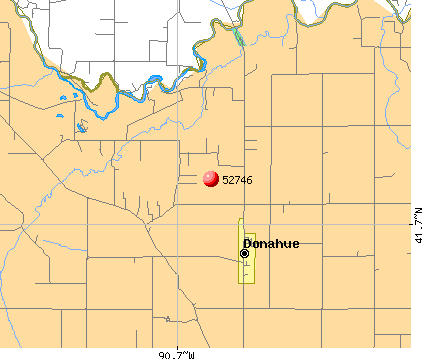 Donahue, IA (52746) map