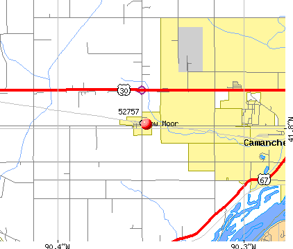 Low Moor, IA (52757) map