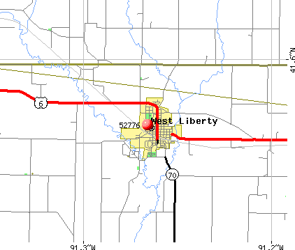 West Liberty, IA (52776) map