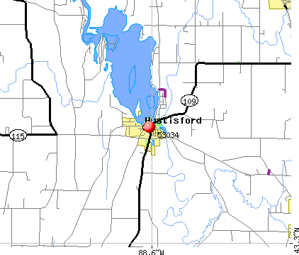 Hustisford, WI (53034) map