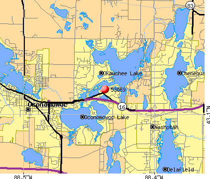 Okauchee Lake, WI (53069) map