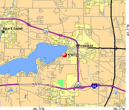 Pewaukee, WI (53072) map. Nearest zip codes: 53188, 53089, 53186, 53029, 