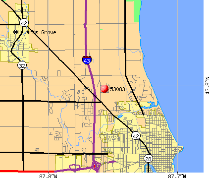 Sheboygan, WI (53083) map