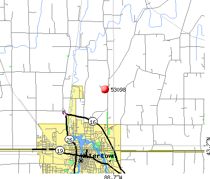 Watertown, WI (53098) map