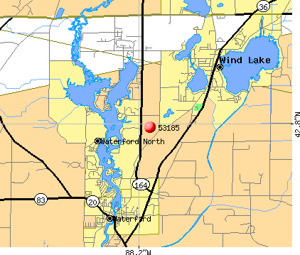Waterford, WI (53185) map