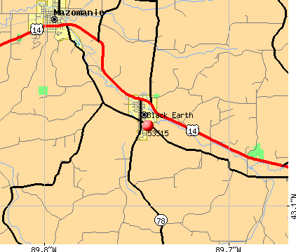 Black Earth, WI (53515) map