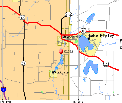 Cambridge, WI (53523) map