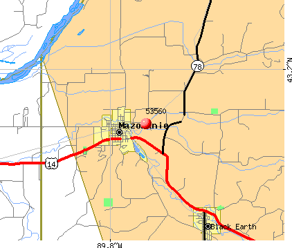 Mazomanie, WI (53560) map