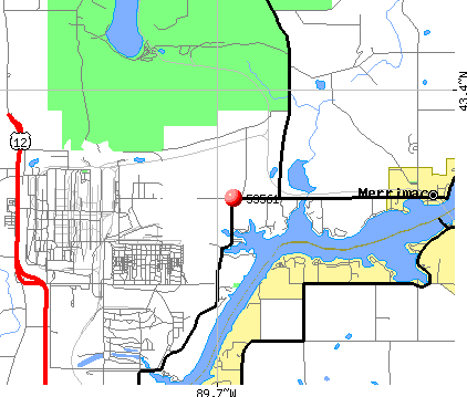 Merrimac, WI (53561) map