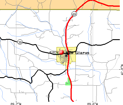 New Glarus, WI (53574) map