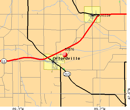 Orfordville, WI (53576) map