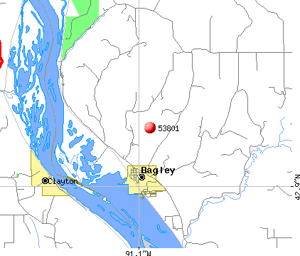 Bagley, WI (53801) map