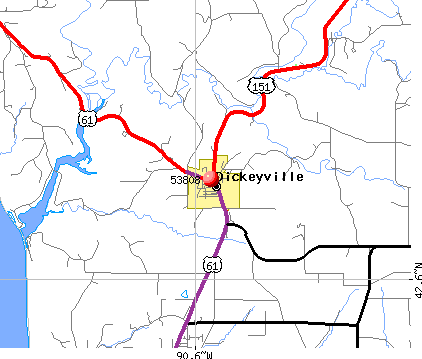 Dickeyville, WI (53808) map
