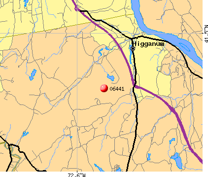 Higganum, CT (06441) map