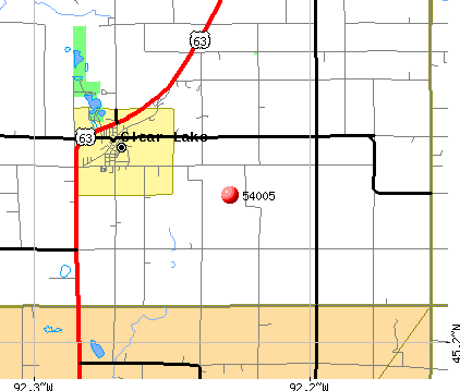 Clear Lake, WI (54005) map