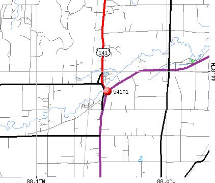 Abrams, WI (54101) map