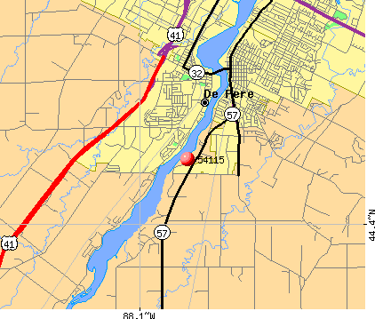 De Pere, WI (54115) map