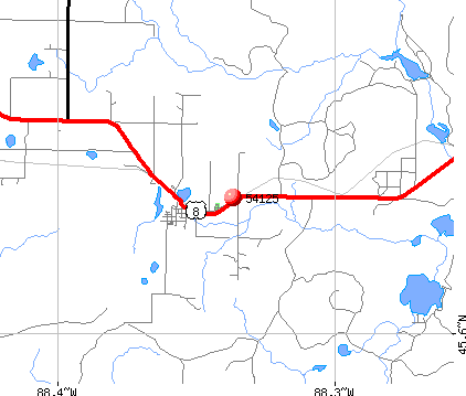 Goodman, WI (54125) map