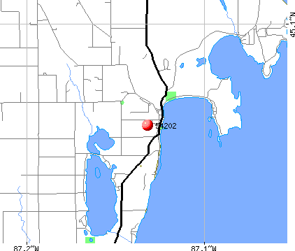 Baileys Harbor, WI (54202) map