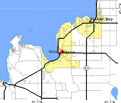 Ephraim, WI (54211) map