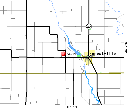 Forestville, WI (54213) map