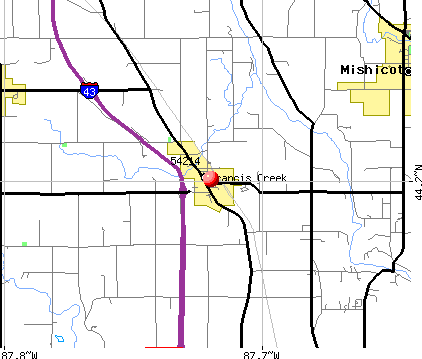 Francis Creek, WI (54214) map