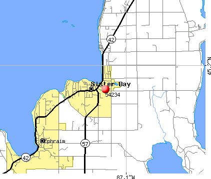 Sister Bay, WI (54234) map