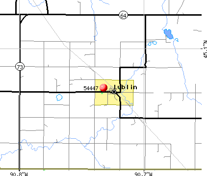 Lublin, WI (54447) map