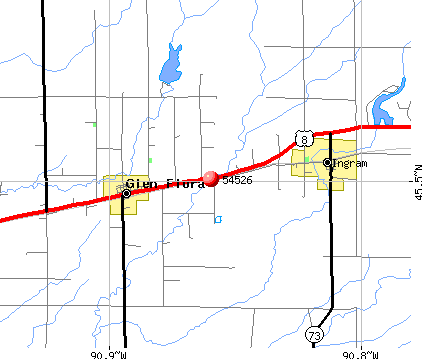 Glen Flora, WI (54526) map
